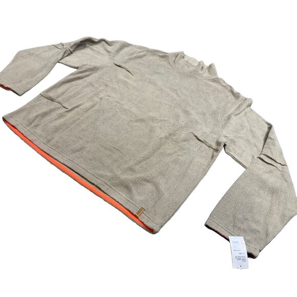 DKNY Jeans Sweater Men's 2XL Taupe Fleece Long Sleeve Insulated Cotton Pullover - Picture 2 of 8